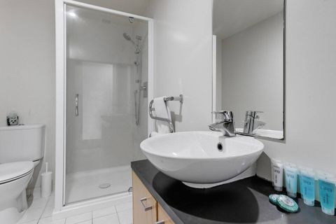 There is plenty of room on the vanity unit for all your personal belongings.