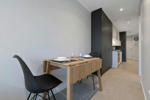 You can open the wings on the dining table to give you more room if needed.