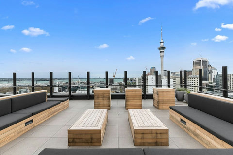 Enjoy the rooftop garden with a stunning view over the Harbour Bridge and Skytower.