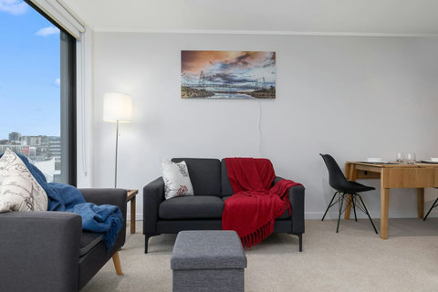 The artwork adds some colour to the walls.