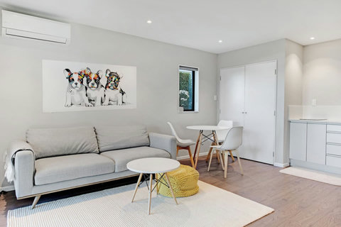 The artwork on the wall, adds some interest to the walls.