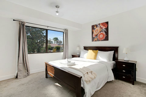 There is plenty of natural light that streams into the Queen-sized bedroom.