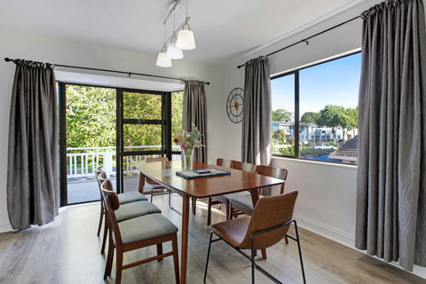 The dining room table is a great place to eat together, play games or do a jigsaw puzzle.