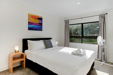 Enjoy a good night's sleep in this restful bedroom with its relaxing palette.