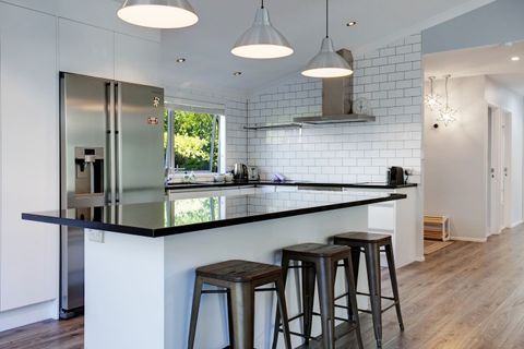 There is handy breakfast bar seating - perfect for casual dining.