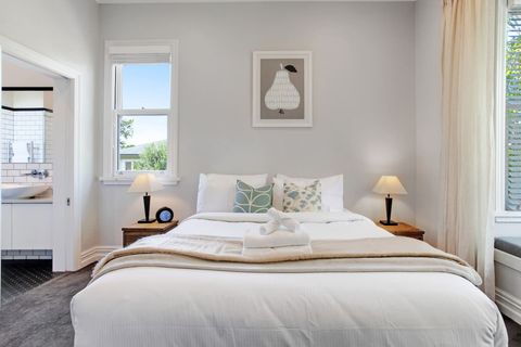 The neutral colour scheme invites you to rest and relax in the calming bedroom.
