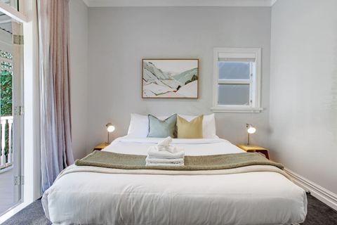 With the lovely high ceilings, the bedrooms feel roomy.