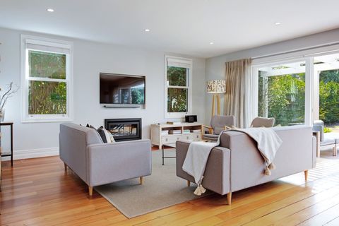 Relax on the couch and watch TV or read a book.