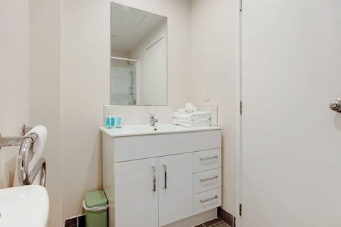 There is plenty of storage in the vanity unit for all your personal belongings.