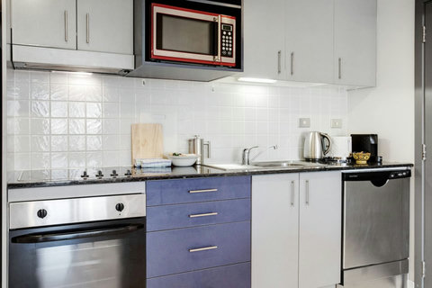 The kitchen has everything you need to create meals in-house.