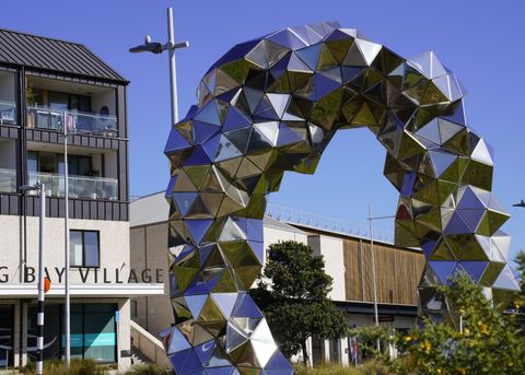 Check out the modern sculpture in the Long Bay Village shops.