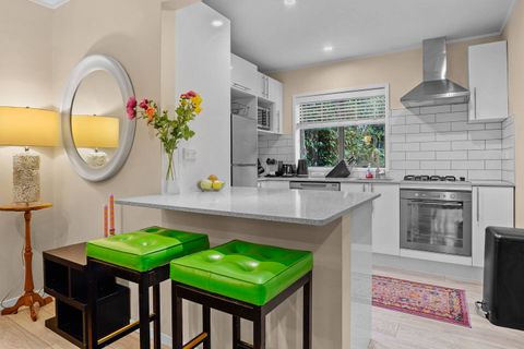 Lovely splashes of green in the bar seats.