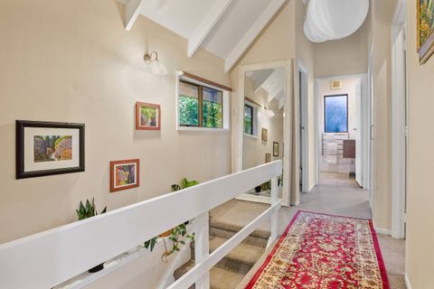 The stairs and hallway on level 2.