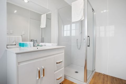 There is plenty of room on the vanity unit to spread your items out.