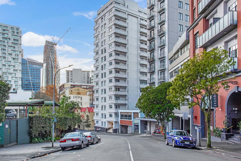View of the building where the apartment is located.