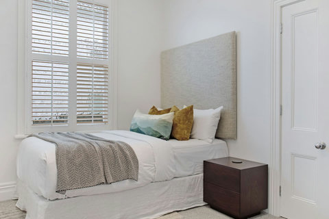 The double bed could be used for a couple or a single person who likes their own space.