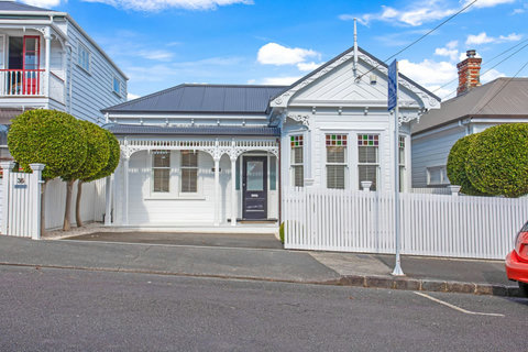 There is parking for two vehicles in the driveway.