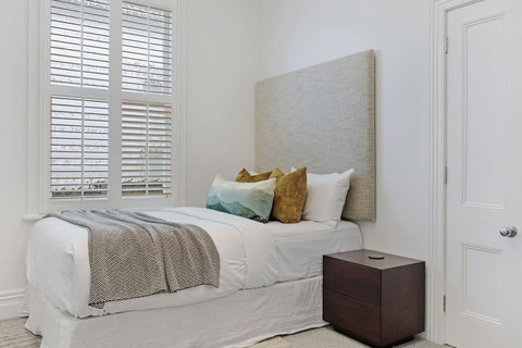 The double bed could be used for a couple or a single person who likes their own space.