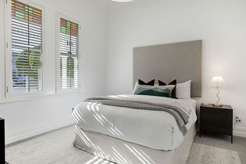 Enjoy a good night's sleep in this restful bedroom with its relaxing neutral colour palette.