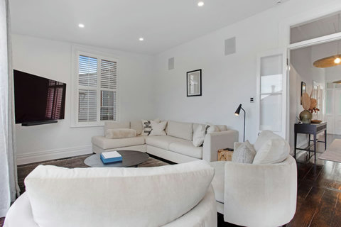 The living room is set-up to take advantage of great conversations.