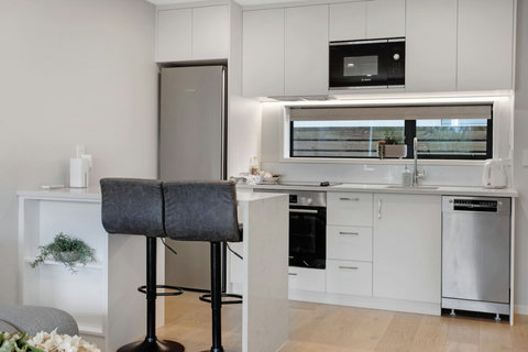 The seating at the kitchen island is great for a casual breakfast.