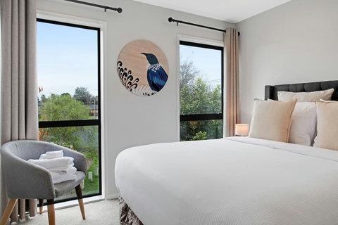 The Tui artwork is featured in both bedrooms.
