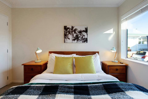 There is plenty of natural light that comes into the bedroom.