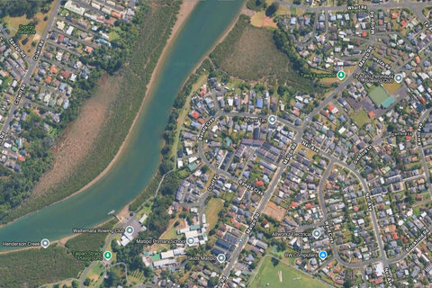 Map view of the vicinity of the house to the river.