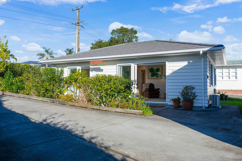 View of the house from the driveway.