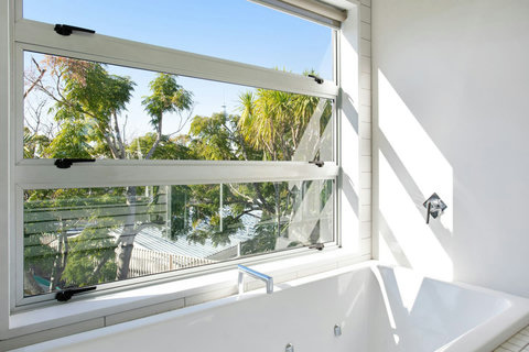 Climb into the bathtub and enjoy the bubble jets to help unwind and relax.