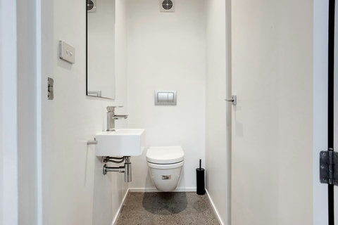 There is a handy toilet and basin located downstairs.