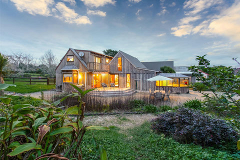 Great view of the house surrounded by natural countryside.