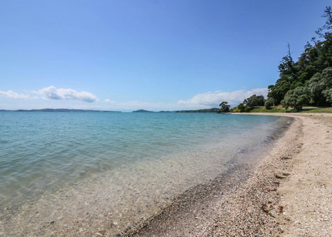 The beach at Maraetai is a lovely white sandy beach.