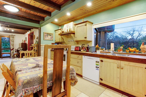 The kitchen opens up into the living room space so everyone can be together.