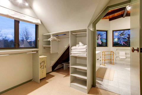 There is a walk-in wardrobe in the main bedroom that gives plenty of room for storage.