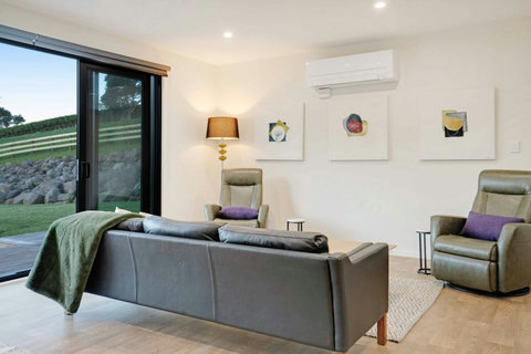 There is air-conditioning/heat pump in the main living area that will keep you warm in winter and cool in summer.