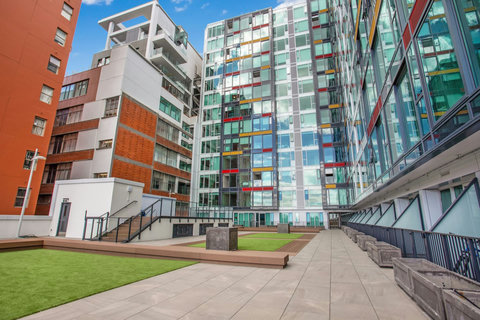 The shared courtyard area would be great for sunny days.