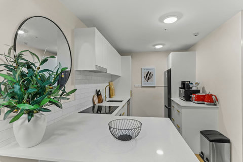 The kitchen has been updated with luxe fixtures and everything you need to create delicious meals.