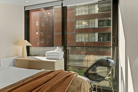 The desk is handy if you need to do any work or study.