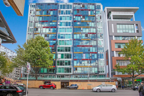 View of the outside of the apartment building.