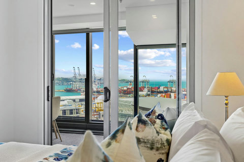 You can lie in bed and enjoy the view from your bedroom ranch sliders.