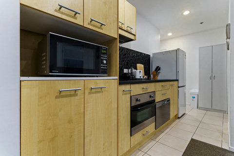 The kitchen is handy if you want to cook meals in-house.