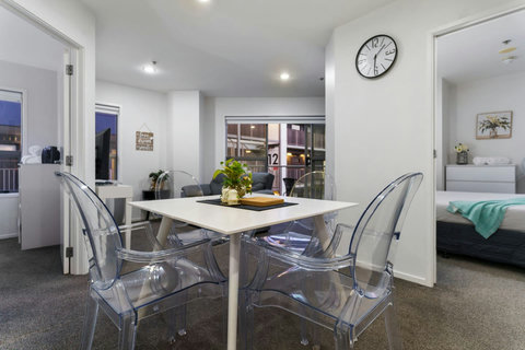 The dining table is great for eating together.