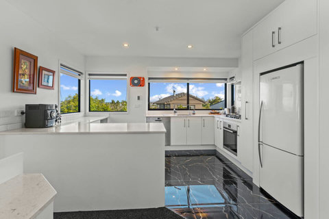 The kitchen is handy if you want to cook meals in-house.