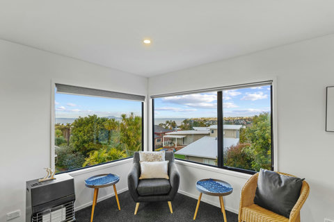 This cosy nook would be great for a morning coffee or wind-down with an evening wine.