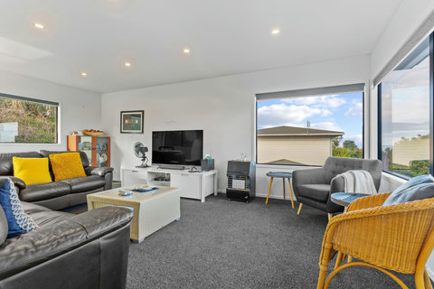 The living room is set-up to take advantage of great conversations.
