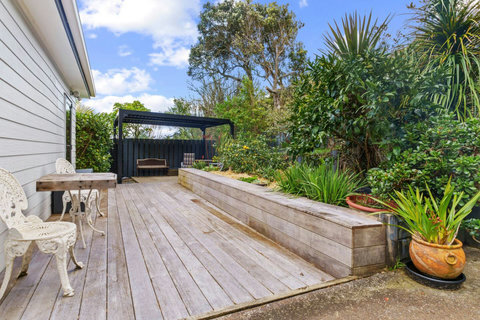 The balcony outside is a great place to sit and have a cuppa.