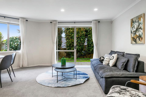 Open the ranch slider doors and enjoy the fresh air throughout the apartment.