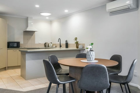 The dining room and kitchen are in the open-plan living spaces.