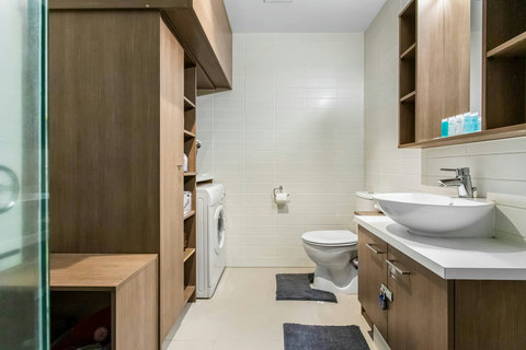 Enjoy a hot shower at the end of your days adventures and pop your laundry into the washer/dryer.